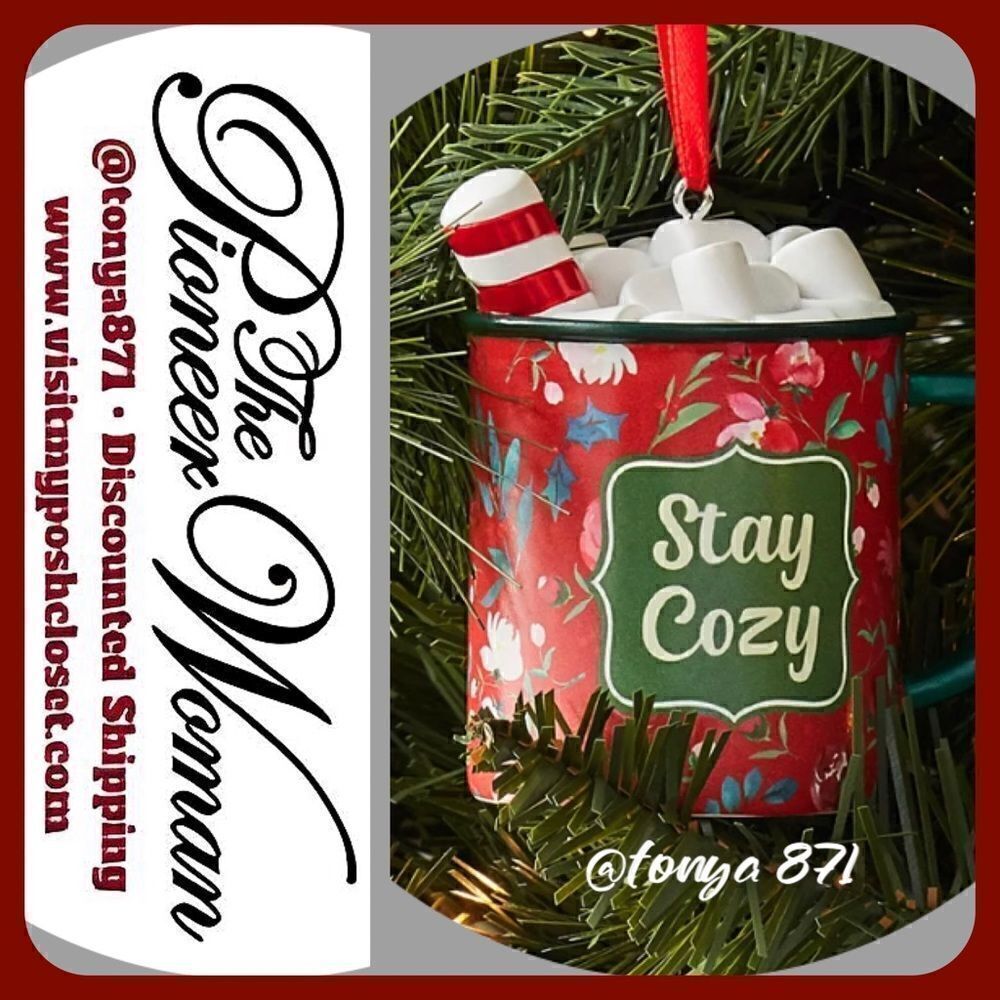2022 🦋 New Pioneer Woman Christmas Mug Ornament, Qty 1